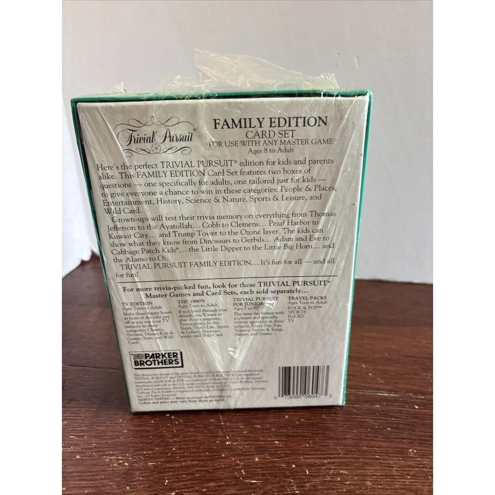 Trivial Pursuit Family Edition Supplemental Card Set~Parker Brothers #6047~ 1992